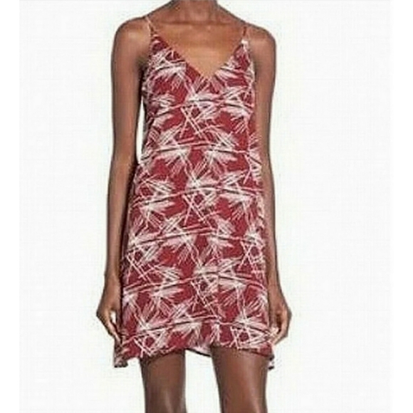 ⚡Lush Maroon Printed Slip Dress